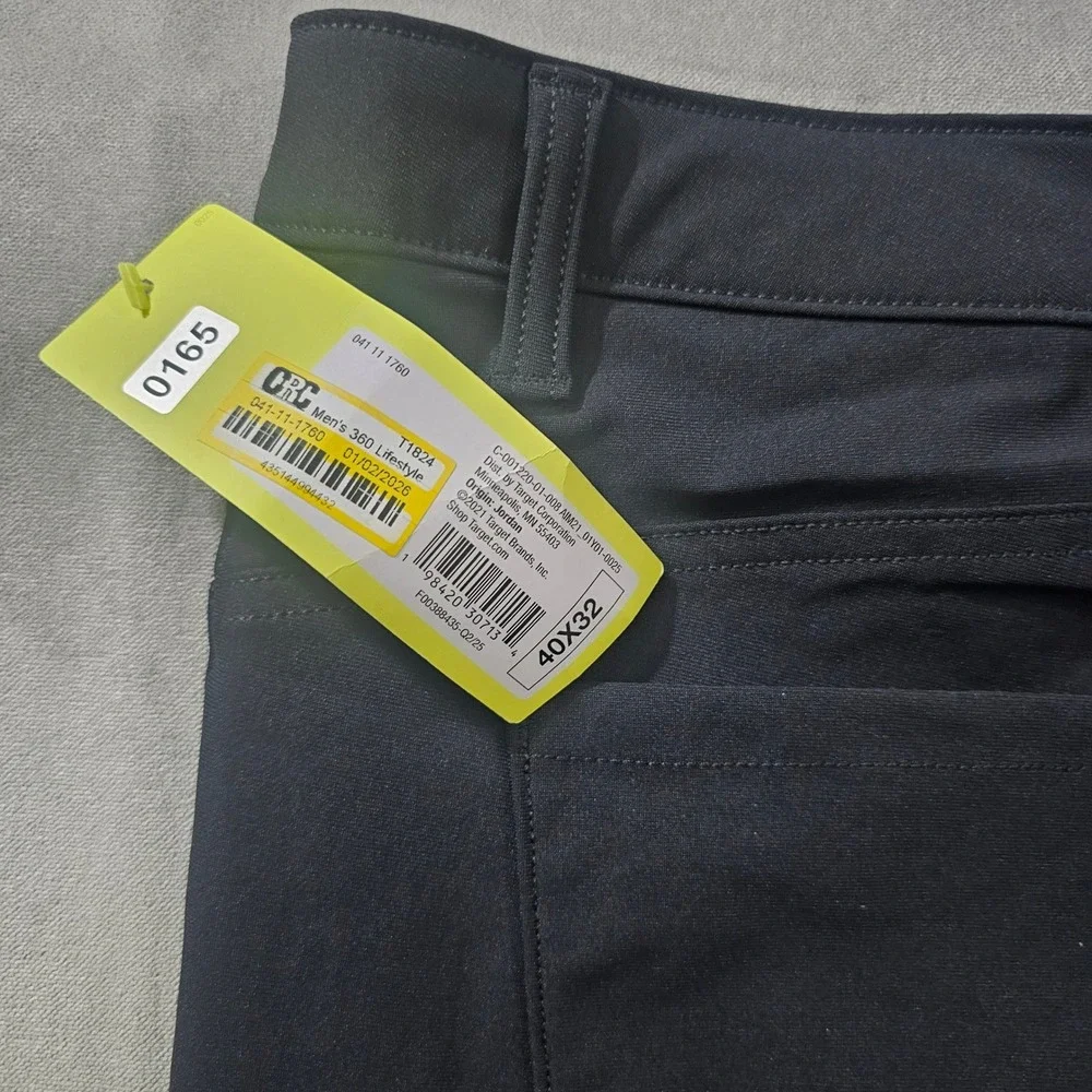 All in Motion Mens 360 Lifestyle Pants Black 40x32 Technical Straight Leg